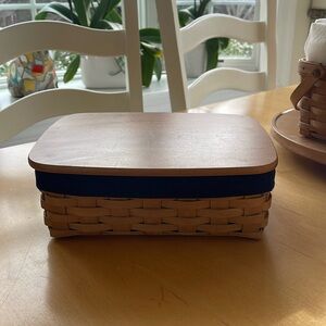 Longaberger Basket with protector, liner & lid